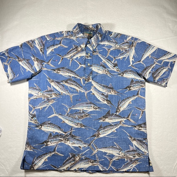 reyn spooner Other - Vintage Gyotaku by Naoki for Reyn Spooner Hawaiian Fish Shirt - Men’s XL